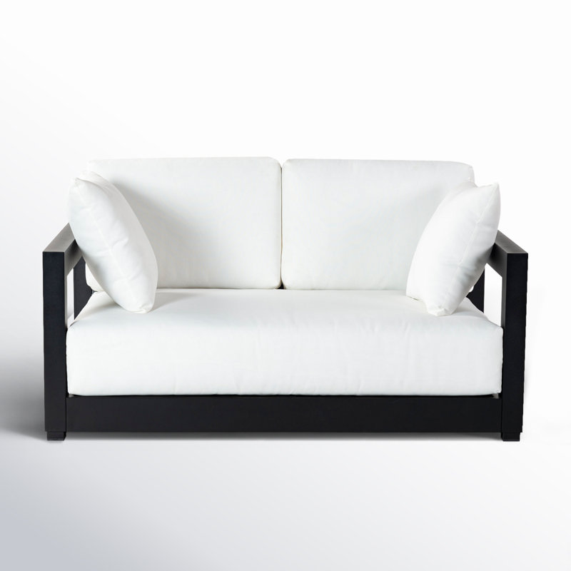 Melrose 52.75" Wide Outdoor Loveseat with Cushions