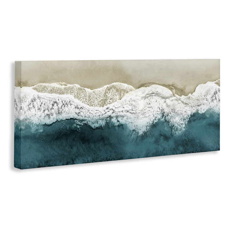 Foamy Beach Coast, bleu profond, océan, par Maggie Olsen 940, H 17 po x l 40 po