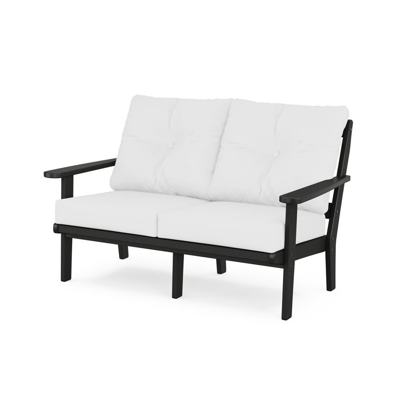 Mission Deep Seating Loveseat, Black, Ash Charcoal