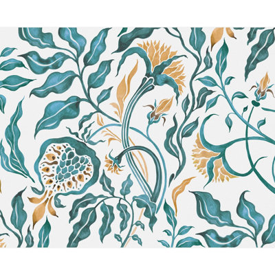 Aquarelle artistique botanique aux accents dorés