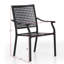 Ensemble repas d'extérieur 5 pièces en acier avec parasol Alyah, chaises empilables en métal, table carrée-100187965