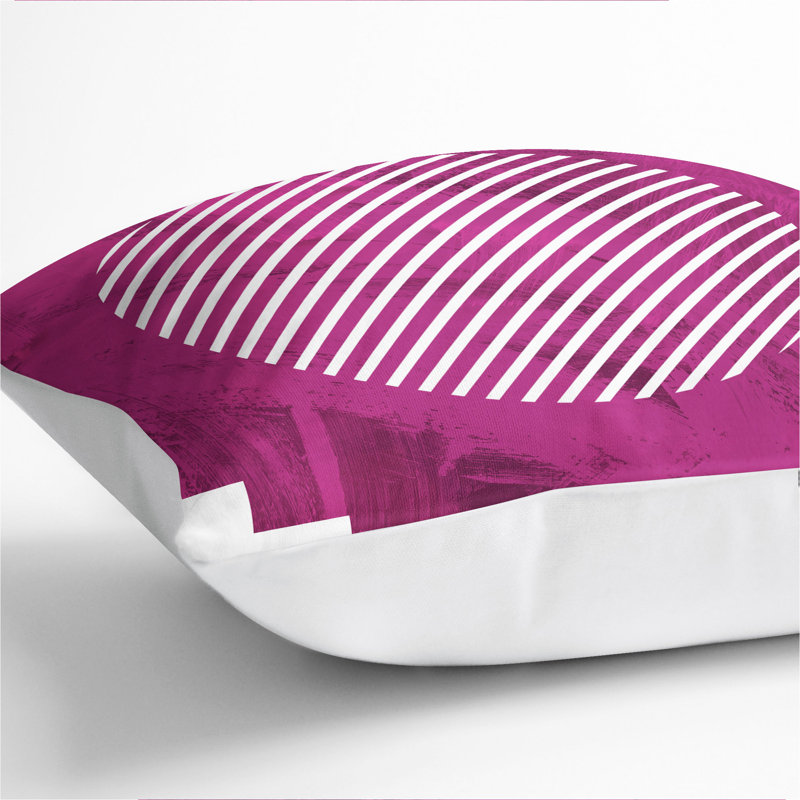 Striped Square Cushion, 55cm H x 55cm W x 20cm D, White