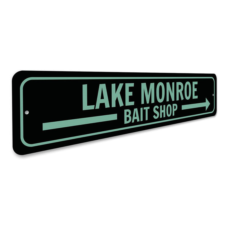 Enseigne en aluminium Lake Bait Shop, H 6 po x l 24 po x P 0,06 po