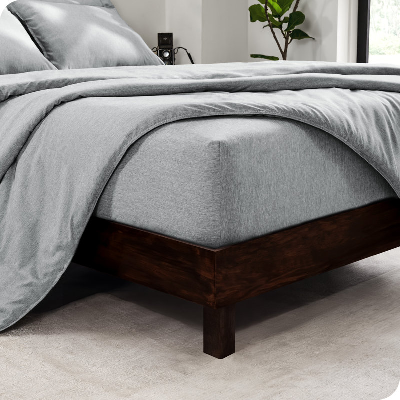 Complete Bedding Set - Soft Microfiber, Heather Pewter, Full/Double Comforter + 7 Additional Pieces