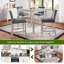 Ensemble de table 5 pièces à hauteur de comptoir, ensemble de table de cuisine en bois avec table carrée et 4 chaises rembourrées, ensemble de table de salle à manger à hauteur de comptoir avec décoration en cristal et ensemble de chaises, gris argenté