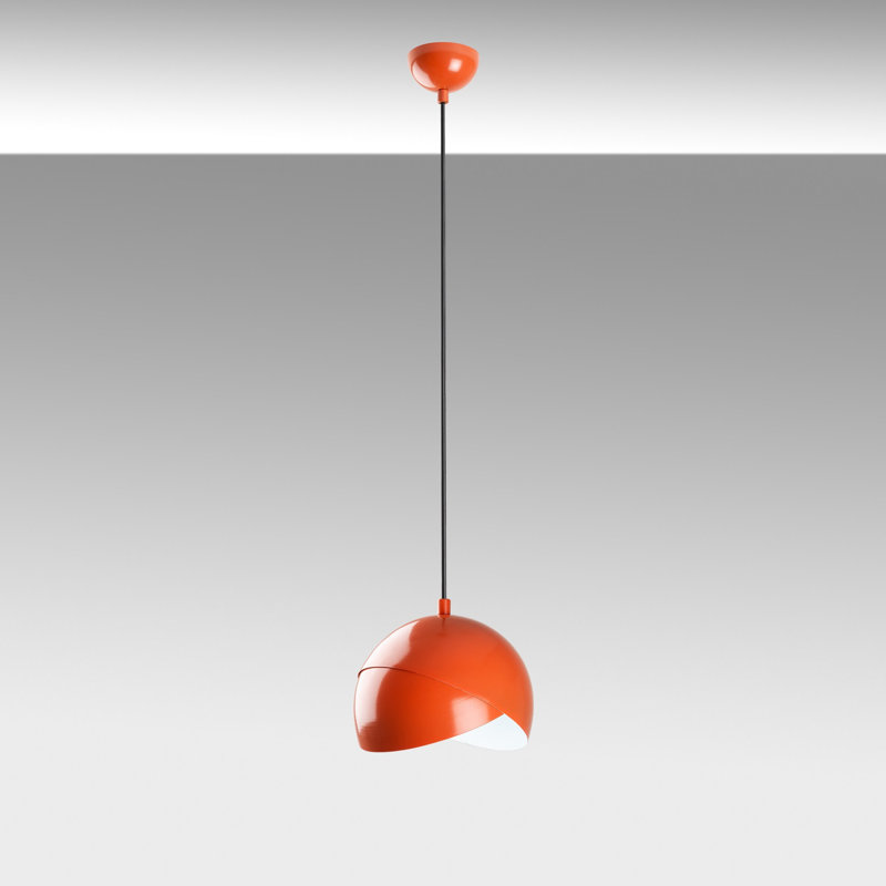 Lustre réglable élégant, structure en métal, plaque de base 7,9 po x 5,9 po | Hauteur: 8,7 à 45,7 pouces | Diamètre de 7,9 po | 1 x douille E27, 40 W maximum | Finition orange élégante, parfaite pour le salon et la salle à manger, installation facile