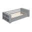 Lit de jour simple avec tablettes et tiroirs, gris