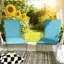 Ensemble de 2 coussins inclinables pliables bleu clair, coussins de remplacement pour l'extérieur UPF50 + sans PFAS avec rembourrage en mousse 25D (coussin seulement)