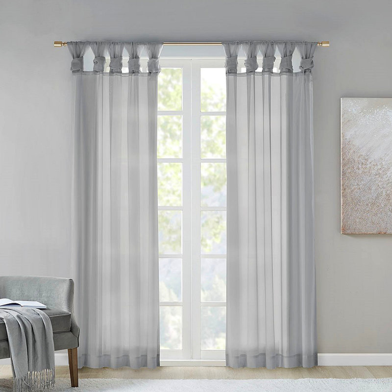 Twist Tab Voile Sheer Window Pair, 50.05" W x 95.05" L