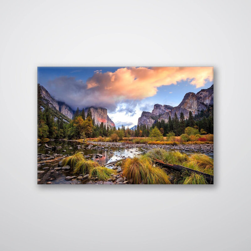 Reproduction d'art de bassin de Yosemite - parc national de Yosemite, impression sur toile vallée panoramique - montagne nature