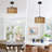 Doiker 1 - Light Boho Hand-Woven Natural Rattan Single Pendant for Kitchen Island Dining Room Living Room Entryway Hallway Foyer