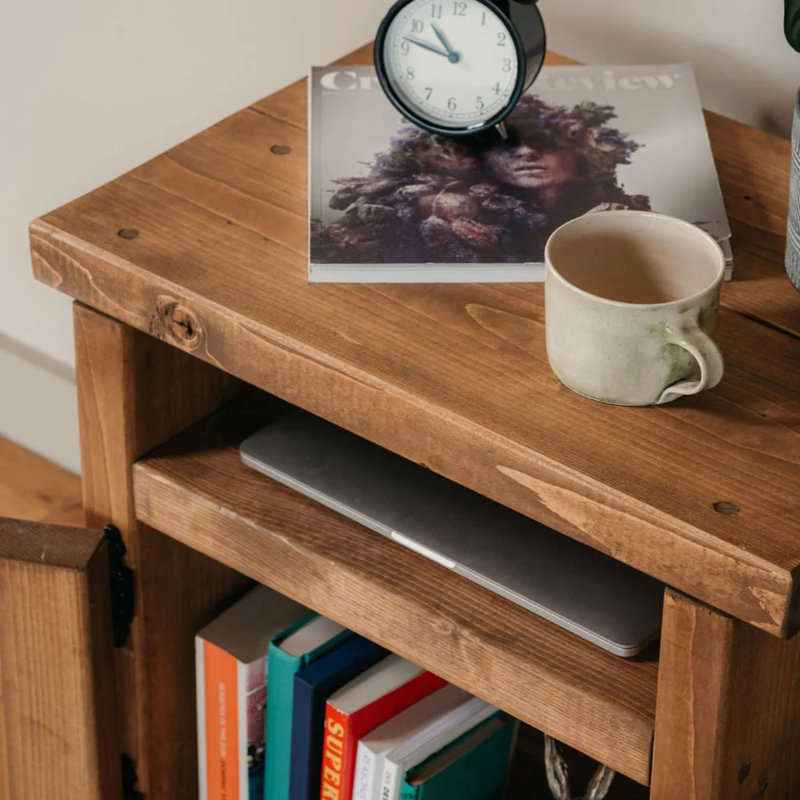 Blende Solid Wood End Table, Medium Oak