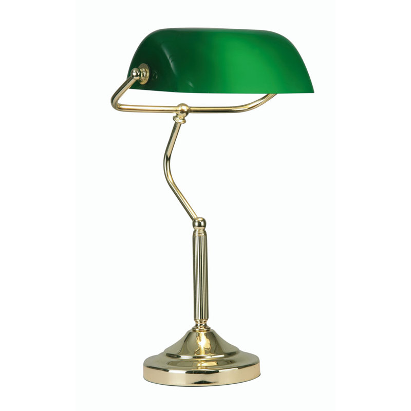 Bratton Metal Bankers Lamp, Polish Brass