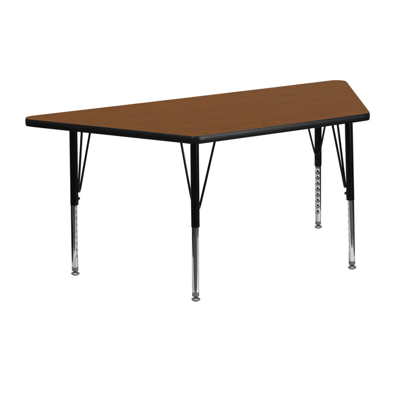 Table d'activité trapézoïdale de 45,25 po x 20 po, H 51 po x L 45,25 po x l 20 po, Chêne