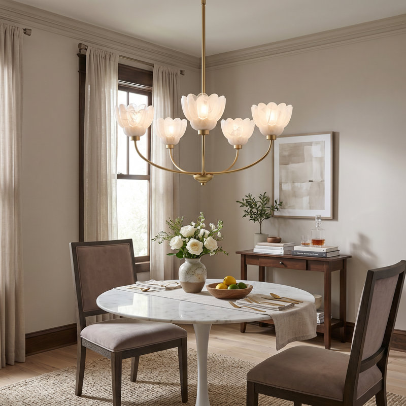 Lustre en or brossé 5 lumières Whitecap