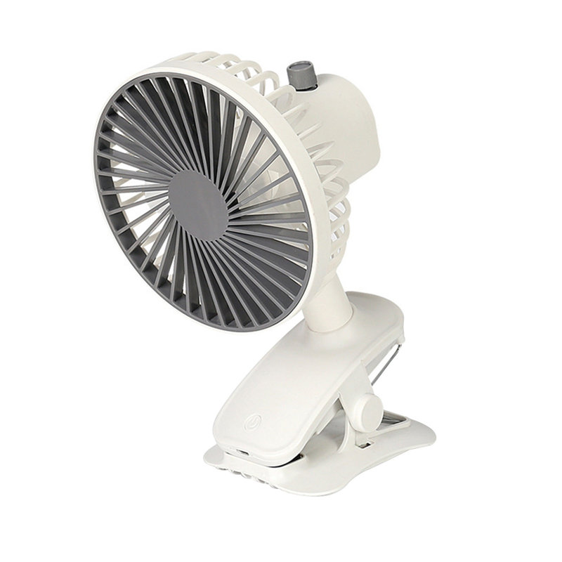Nouveau grand ventilateur de bureau, dortoir à pince USB, White