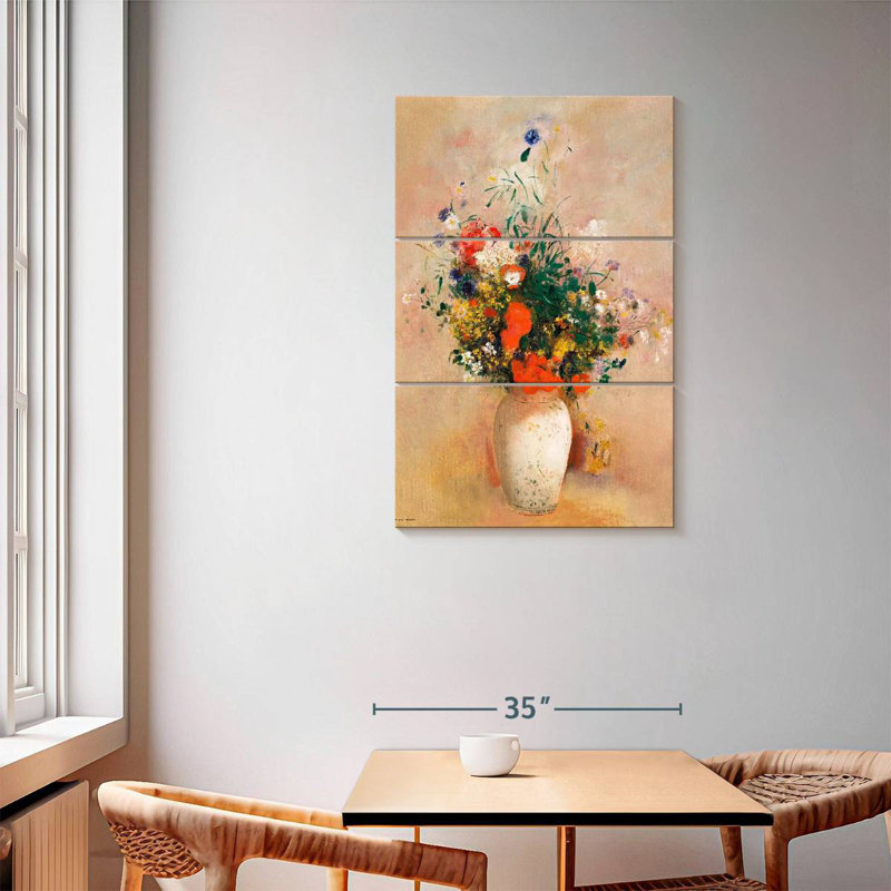 Vase Of Flowers Pink Background 1906, H 57 po x l 36 po