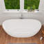 Baignoire autoportante de 63 po à surface solide, baignoire profonde double avec bonde escamotable et trop-plein, certification CUPC, conception luxueuse pour les salles de bain modernes