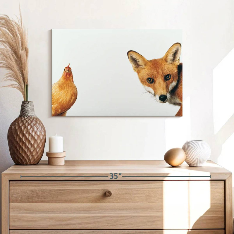 Brampt Chicken And Fox, 16" H x 24" W