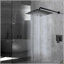 Pomme de douche surdimensionnée en acier inoxydable surdimensionnée de 16 pouces - Pomme de douche haute pression noire matte, Pomme de douche à pluie carrée - Couverture complète du corps en cascade - Fixation universelle au plafond ou au mur