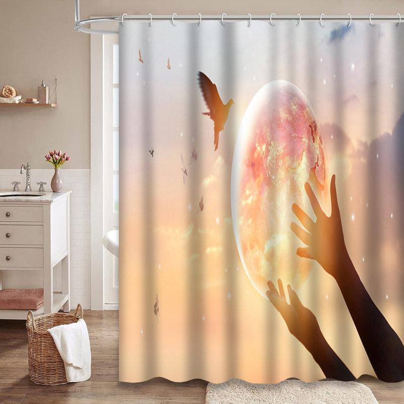 Rideau de douche femme avec 12 crochets, L 72 po x l 78 po