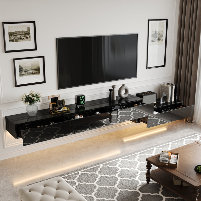 Console télé modulaire murale avec éclairage à DEL 3 couleurs