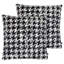 Houndstooth Gold Square Throw Cushion-61117749-61117751