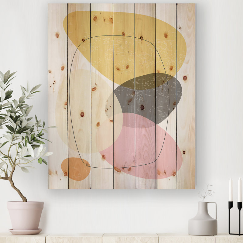 Compositions élémentaires et géométriques minimalistes, impression sur bois sans cadre XX XX XXXV, H 40 po x l 30 po x 1,5 po