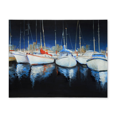 Evening at the Marina Blue Coastal Placemat | Home Decor