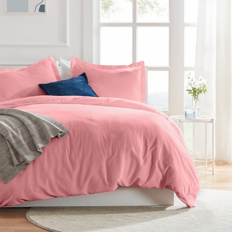 Ensemble de housse de couette en microfibre de couleur unie - Ensemble de literie de style simple pour toutes les saisons