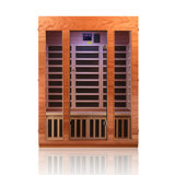 Hongyuan 3 Person Indoor Bluetooth Low EMF FAR Infrared Sauna In Okoume & Hemlock Wood