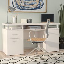 Ariebella Desk Wade Logan Color: Whitewash