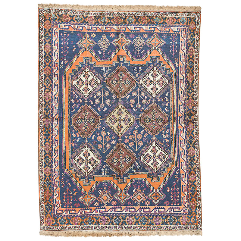 Hand Knotted Wool Area Rug in Red