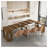 Extendable Foldable Dining Table, Space-Saving Wood Finish MDF Multifunctional Console