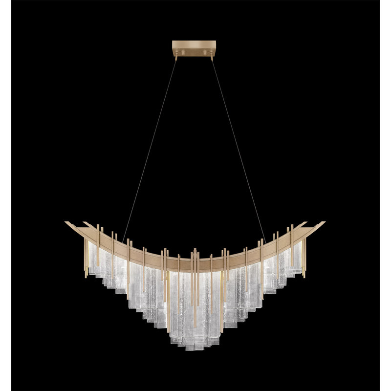 Arpeggio 8 - Light LED Pendant, Gold, Clear Glass