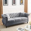 Canapé 3 places luxueux en velours avec motif chesterfield classique et garniture cloutée élégante pour plus de confort et de style-124616832