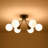 Burnley 6 - Light Sputnik Glass Globe Semi Flush Mount