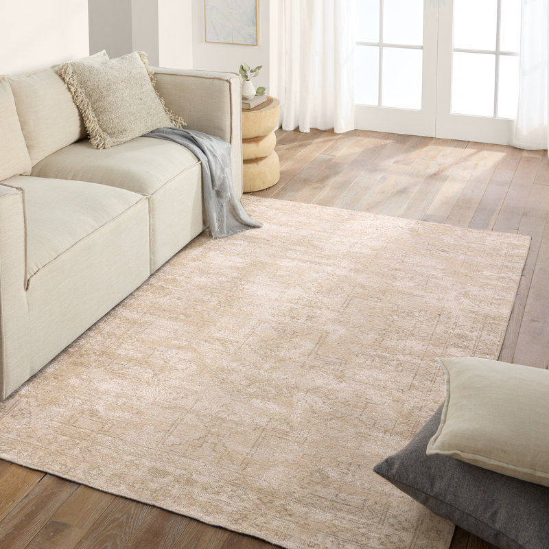 Tapis brun clair / crème Vibe par Bungalow Tegona, Tapis de couloir 2 pi 6 po x 8 pi