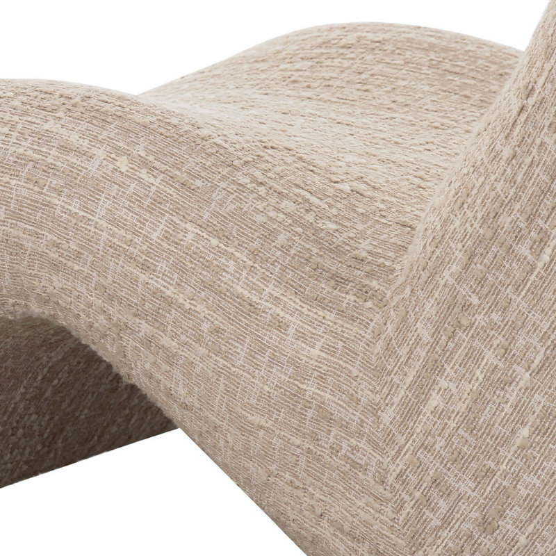Fauteuil d'appoint en tissu beige moderne Spiro