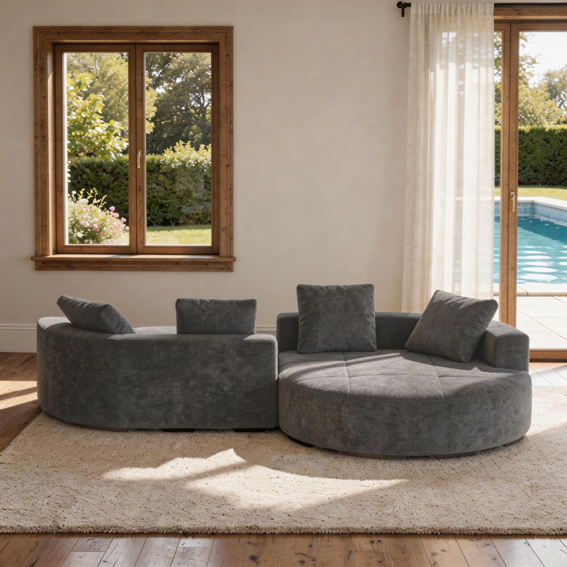 Canapé en chenille, Gris foncé