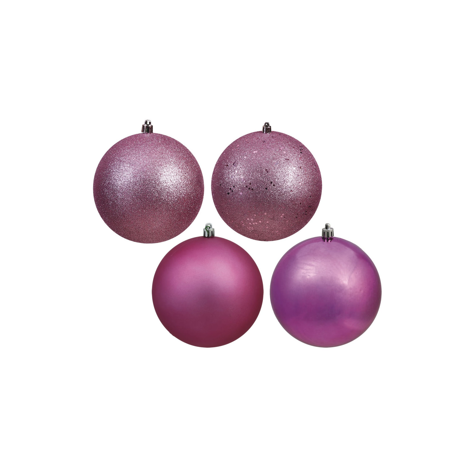 Holiday Décor Ball Ornament, 4" H x 4" W x 4" D, Mauve