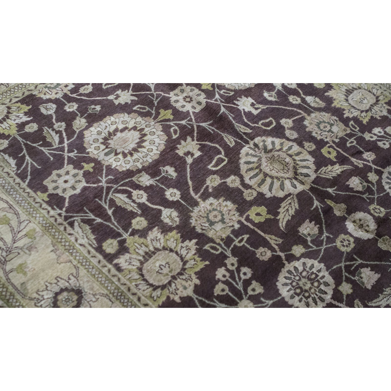 Hand-Knotted High-Quality Brown and Gold Area Rug