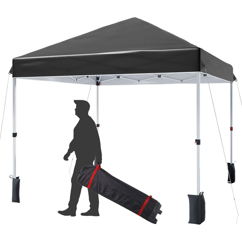 96 Ft. W x 96 Ft. D Steel Party Tent, 8' x 8', Black