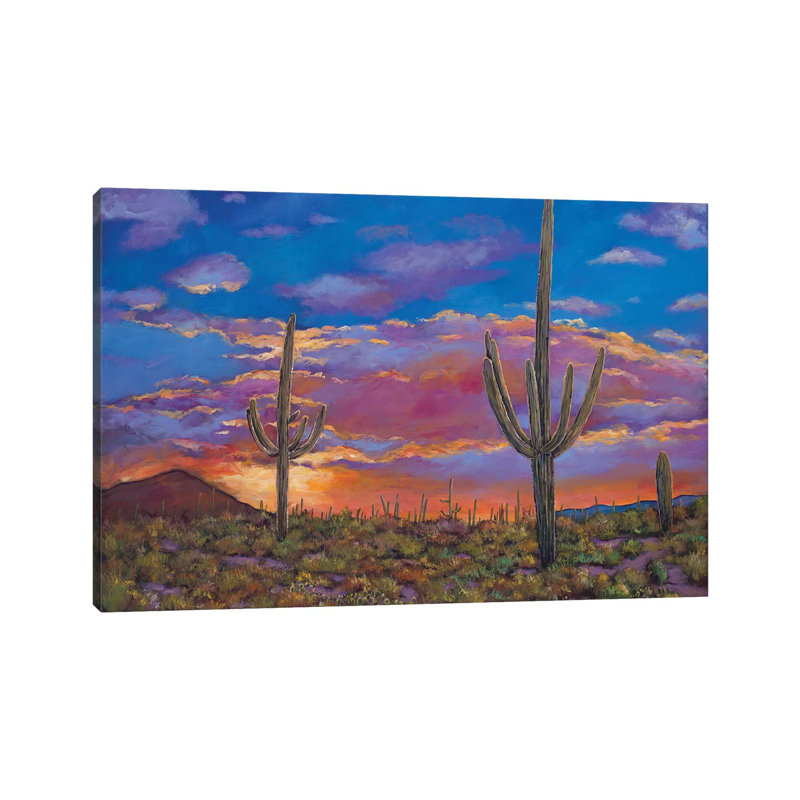 «Southern Arizona Evening» par Johnathan Harris - reproduction, H 40 po x l 60 po x 1,5 po, Toile tendue