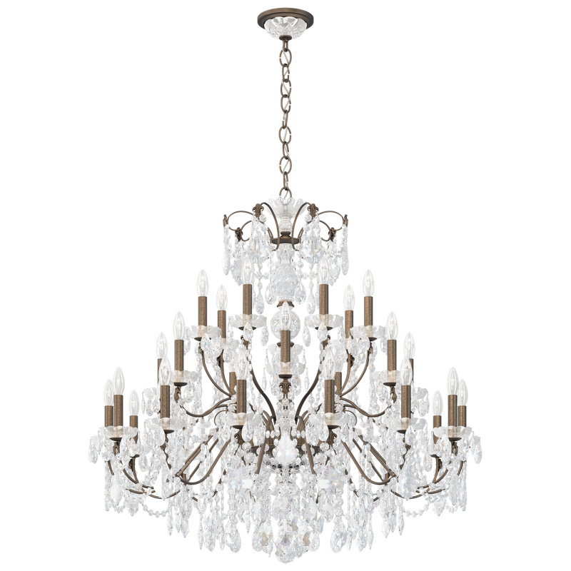 Century 28 - Light Glass Chandelier, Etruscan Gold