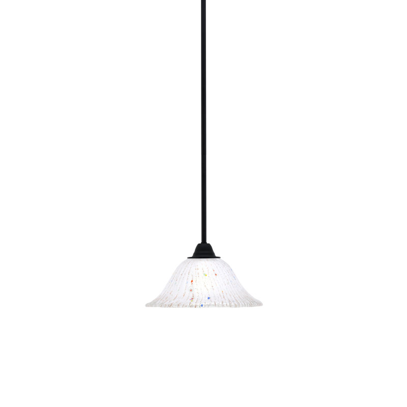 Paramount Stem Hung Pendant Shown In Matte Black Finish With 10" Frosted Crystal Glass