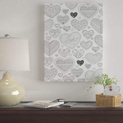« hearts on hearts », impression sur toile tendue