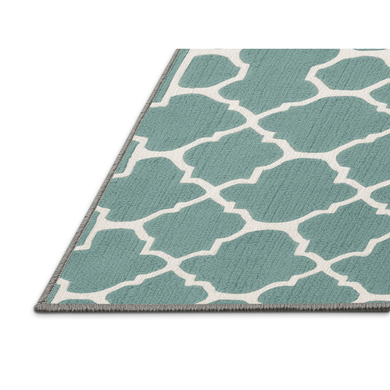 Tapis gris en treillis lavable à la machine, Carré 8 pi