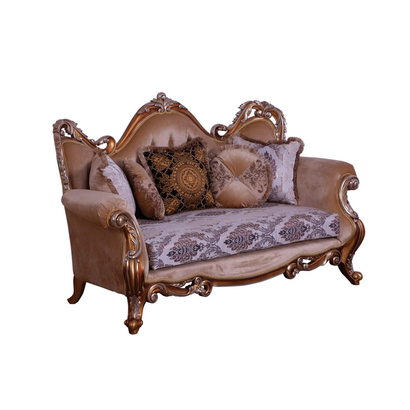 Tiziano Standard Sofa, Dark Merlot, Beige, Light Brown, 73"