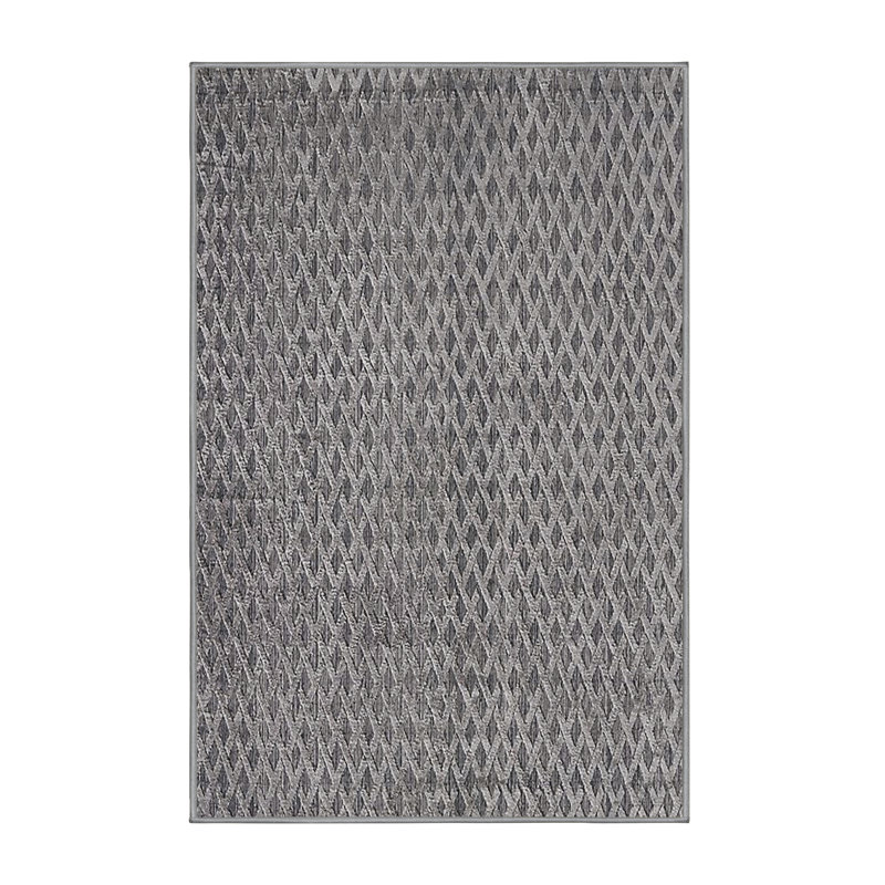 Tapis gris à motif géométrique Luper, Rectangle 8 pi x 12 pi